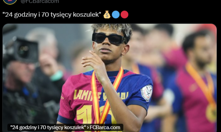 HIT! Tyle koszulek YAMAL 10 sprzedała Barca w... 24 godziny! O.o